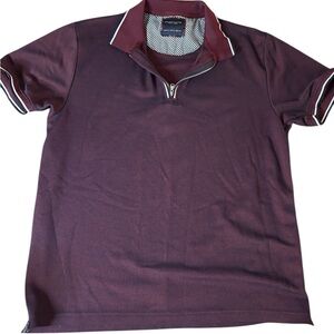 Denim and Flower Burgundy Polo Shirt